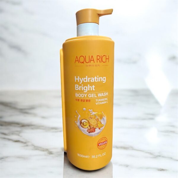 Aqua Rich Hydrating Bright Body Gel Wash With Turmeric And Vitamin C 1000ml