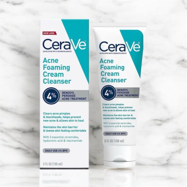 Cerave Acne Foaming Cream 4% Cleanser 5 FL OZ (150 mL)(Exp Dec 2025)