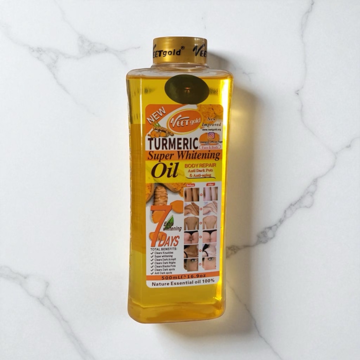 VEET GOLD -Turmeric Super Whitening Body Repair Oil 500ml