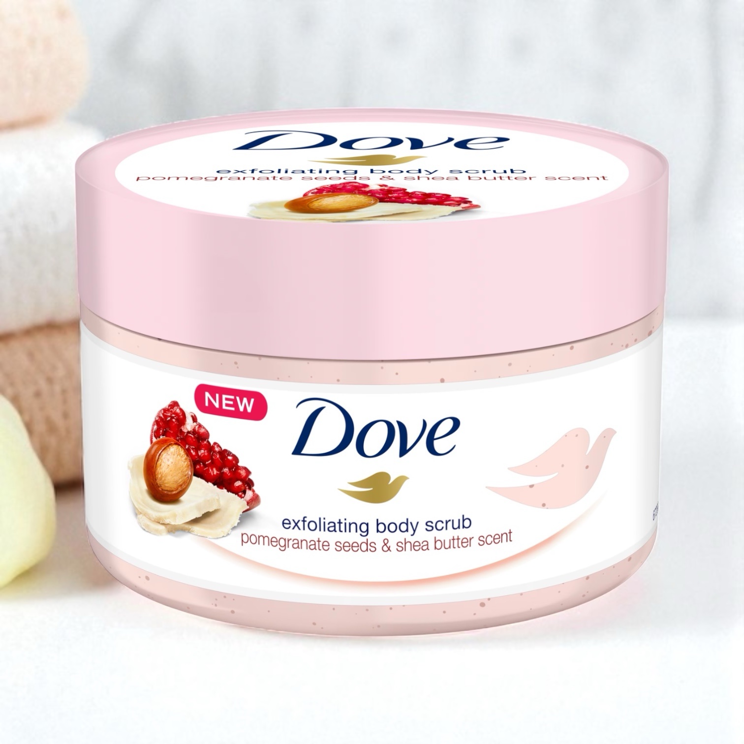 DOVE -Exfoliating Body Scrub (Pomegranate Seeds and shea butter scent) 225ml