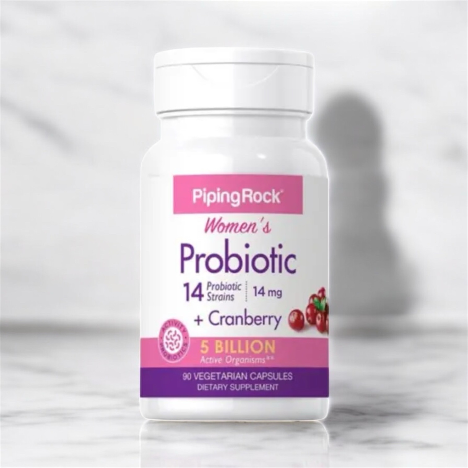 Piping Rock Probiotic with Cranberry for Women 90 Capsules