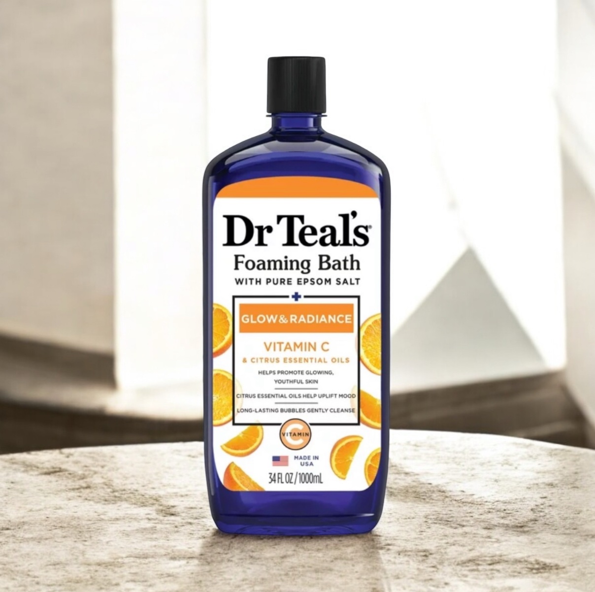 Dr Teal Glow & Radiance Foaming bath with Vitamin C – 1000ml