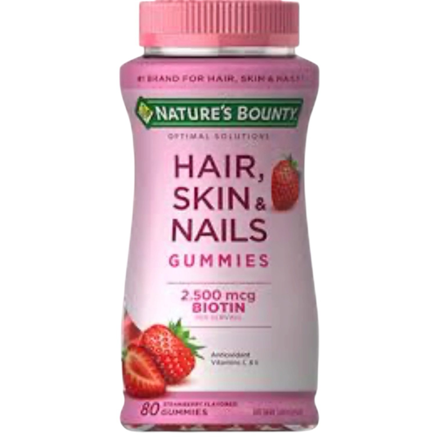 Nature’s bounty Hair, skin & Nails with 2,500 mcg biotin 80 gummies (Strawberry)