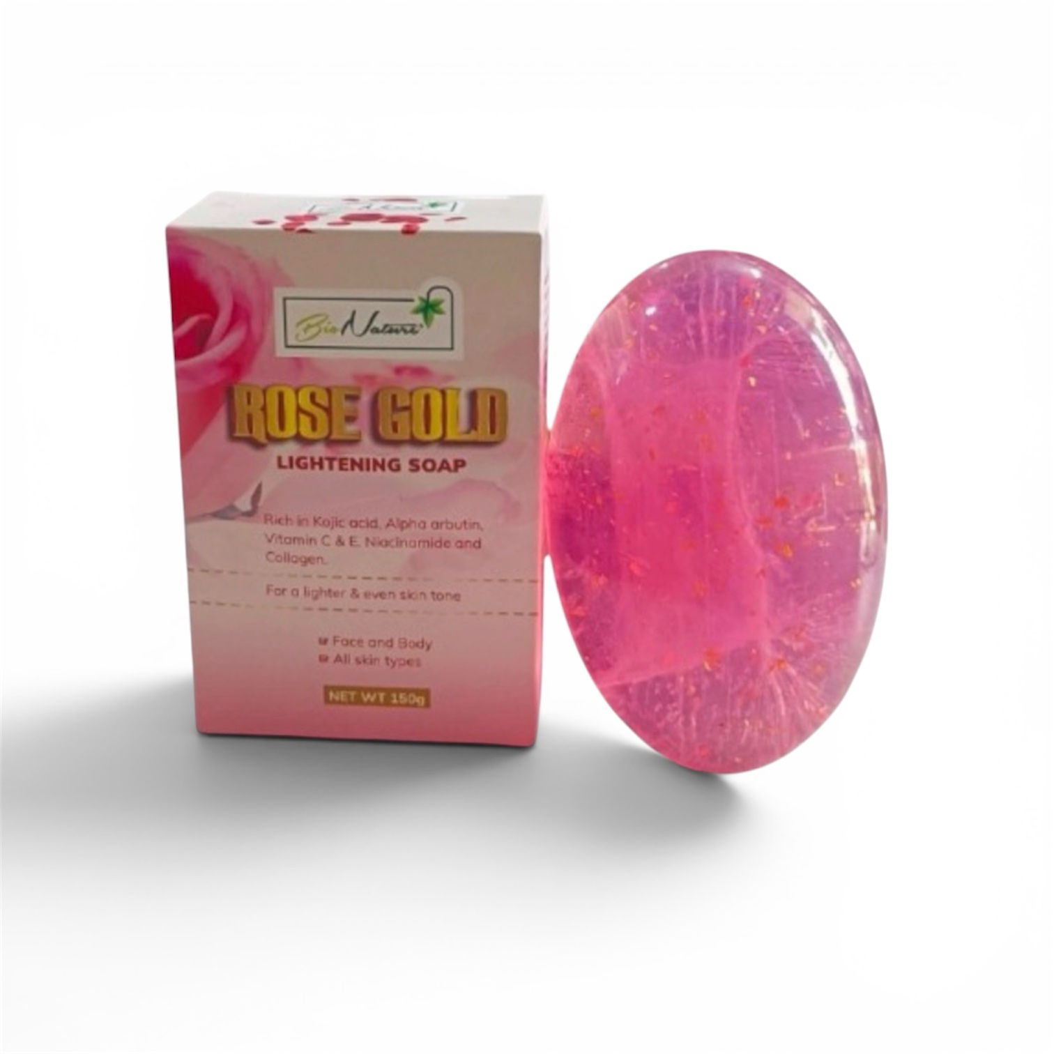 Bio nature healthy glow rose gold lightening bar soap