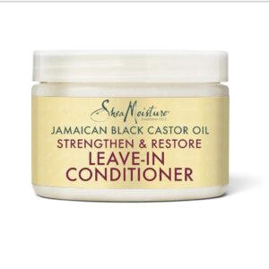 SheaMoisture Leave-In Conditioner with Pure Jamaican Black Castor Oil for Damaged, Over-Processed Hair - Softens and Detangles, 340ml